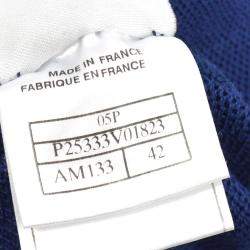 مملوكة مسبقًا هودي شانيل بخط رياضي بأكمام طويلة وأزرار بسحاب بلون أزرق كحلي مقاس 42