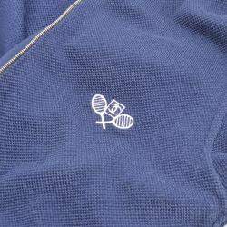 مملوكة مسبقًا هودي شانيل بخط رياضي بأكمام طويلة وأزرار بسحاب بلون أزرق كحلي مقاس 42