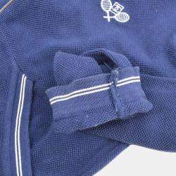 مملوكة مسبقًا هودي شانيل بخط رياضي بأكمام طويلة وأزرار بسحاب بلون أزرق كحلي مقاس 42