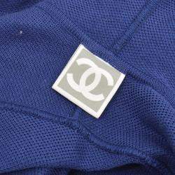 مملوكة مسبقًا هودي شانيل بخط رياضي بأكمام طويلة وأزرار بسحاب بلون أزرق كحلي مقاس 42