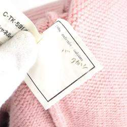 Pre Owned Chanel Pink Black Long Sleeve Round Neck Knit Sweater 