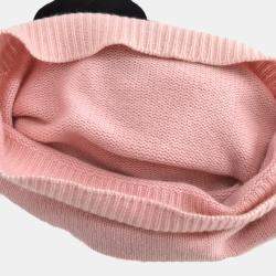 Pre Owned Chanel Pink Black Long Sleeve Round Neck Knit Sweater 