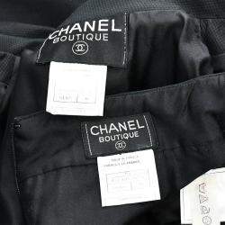 Pre Owned Chanel Setup Suit Jacket Skirt Black 98S #36