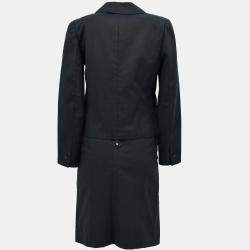 Pre Owned Chanel Setup Suit Jacket Skirt Black 98S #36