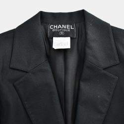 Pre Owned Chanel Setup Suit Jacket Skirt Black 98S #36