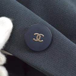 Pre Owned Chanel Single Breasted Jacket Gray 98C #44