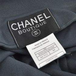 Pre Owned Chanel Single Breasted Jacket Gray 98C #44