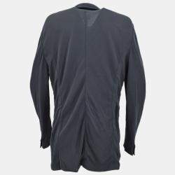 Pre Owned Chanel Single Breasted Jacket Gray 98C #44