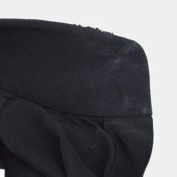 Pre Owned Chanel  Race Front Opening Long Sleeve Top Shirt Black