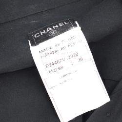 Pre Owned Chanel  Race Front Opening Long Sleeve Top Shirt Black