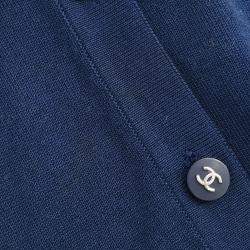 Pre Owned Chanel Ensemble Cardigan Top Navy 