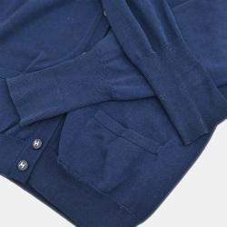 Pre Owned Chanel Ensemble Cardigan Top Navy 