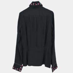 Pre Owned Chanel Black Silk  Shirt Woman Size 36
