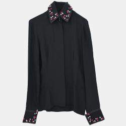 Pre Owned Chanel Black Silk  Shirt Woman Size 36