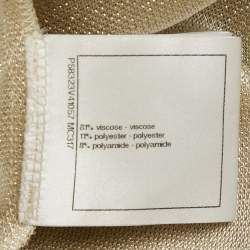 Pre Owned Chanel Beige Lurex Knit Button Detail Mini Dress M