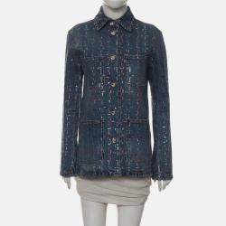 Pre Owned Chanel Sequin Pocket Denim Jacket