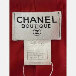 Pre Owned Chanel 98A Red Tweed Jacket M