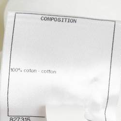 Pre Owned Chanel White Logo Applique Cotton Full Sleeve T-Shirt S