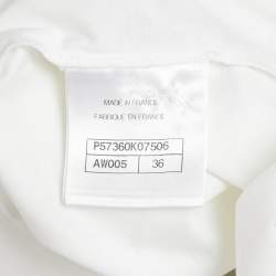 Pre Owned Chanel White Logo Applique Cotton Full Sleeve T-Shirt S