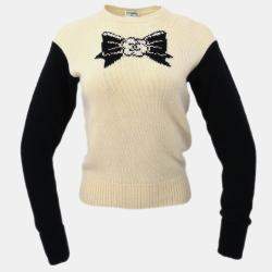Pre Owned Chanel Off-White/Black Cashmere Women Size 42