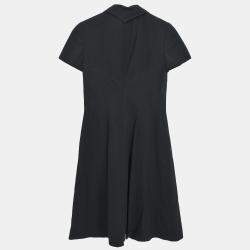 Pre Owned Chanel Black Wool Dress Women Size 34