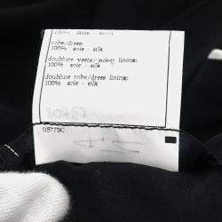 Pre Owned Chanel Black Wool Dress Women Size 34