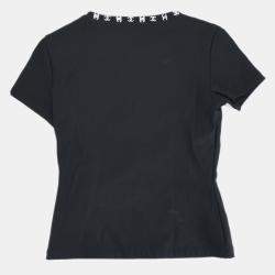 مملوكة مسبقًا Chanel Short Sleeve T-shirt Top Black Size S