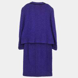 Pre Owned Chanel Setup Suit Jacket Skirt Purple Size M