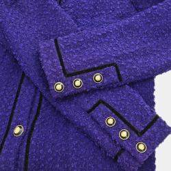 Pre Owned Chanel Setup Suit Jacket Skirt Purple Size M