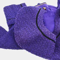 Pre Owned Chanel Setup Suit Jacket Skirt Purple Size M
