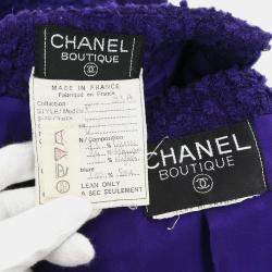Pre Owned Chanel Setup Suit Jacket Skirt Purple Size M