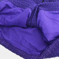 Pre Owned Chanel Setup Suit Jacket Skirt Purple Size M