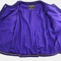 Pre Owned Chanel Setup Suit Jacket Skirt Purple Size M