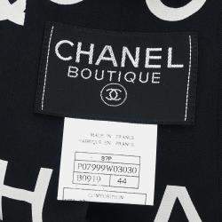 Pre Owned Chanel Black Wool Single Breasted Jacket L