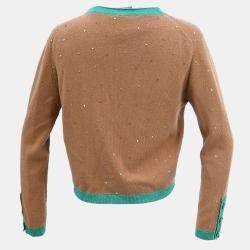 Pre Owned كاردينان شانيل بني مجموعة كارديغان توب #44