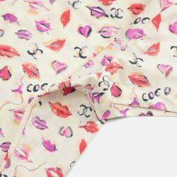 Pre Owned Chanel Lipstick Cropped Ivory Cotton T-Shirt Size 42