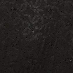 Pre Owned Chanel Black Silk CC Embellished Glove Detail Mini Dress M