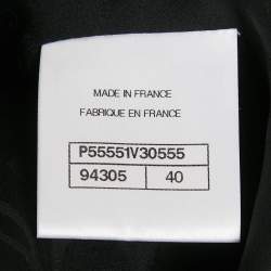 Pre Owned جاكيت شانيل بسحاب تويد أسود مقاس متوسط