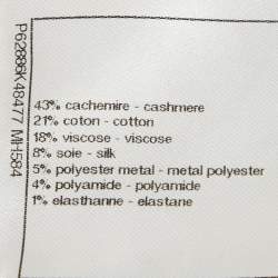 Pre Owned Chanel White/Metallic Lurex Knit Logo Detail Long Sleeve Sweater M