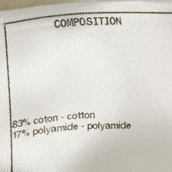 Pre Owned Chanel White Cotton Terry Button Detail Mini Dress M