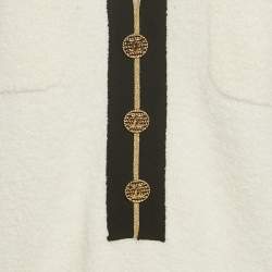 Pre Owned Chanel White Cotton Terry Button Detail Mini Dress M