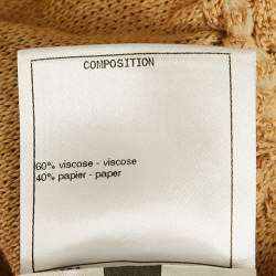 Pre Owned Chanel Brown Logo Jacquard Knit Top and Skirt Set M