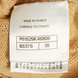 Pre Owned Chanel Brown Logo Jacquard Knit Top and Skirt Set M