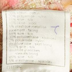 Pre Owned Chanel Pink/Multicolor Tweed Raw Edge Detail Mini Skirt M