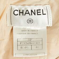Pre Owned Chanel Pink/Multicolor Tweed Raw Edge Detail Mini Skirt M