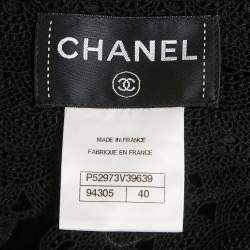 Pre Owned Chanel Black Crochet Double Breasted Short Dress M  