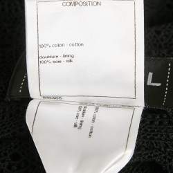 Pre Owned Chanel Black Crochet Double Breasted Short Dress M  