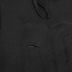 Pre Owned Chanel Black Tweed Mid Length Coat L