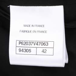 Pre Owned Chanel Black Tweed Mid Length Coat L