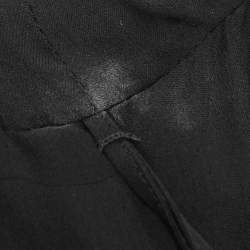 Pre Owned Chanel Black Tweed Mid Length Coat L